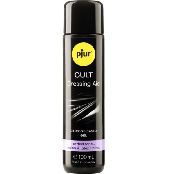 Flacon de 100 ml de pjur Cult Dressing Aid, gel de silicone pour enfiler des vêtements en latex