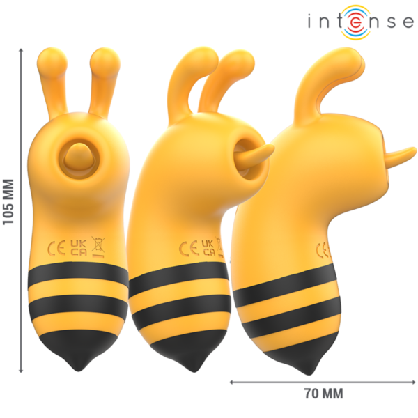 Vibromasseur clitoridien Intense Maya en forme d'abeille, jaune et noir