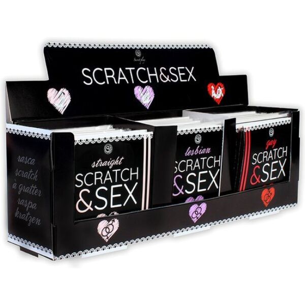 Présentoir Secret Play Scratch & Sex 36 avec les jeux des versions Hetero, Gay et Lesbiana