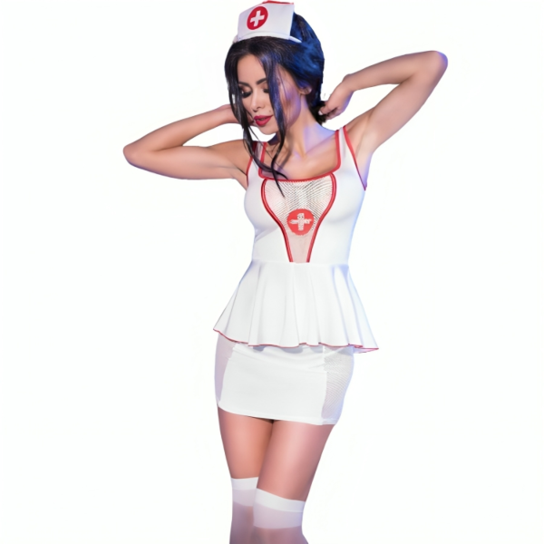 Déguisement d'infirmière Chilirose CR 4160 avec top, jupe, serre-tête, string et bas