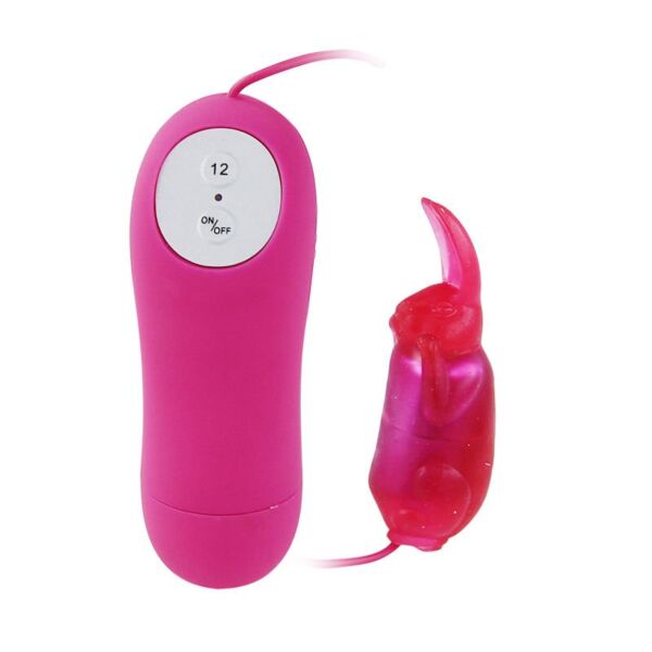 Œuf vibrant Baile BI-014195 en forme de lapin, de couleur lilas, avec sa télécommande filaire