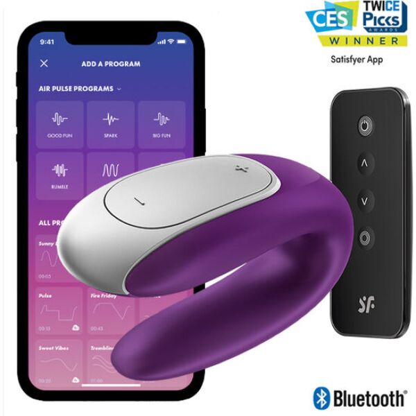 Vibromasseur pour couples Satisfyer Double Fun, en forme de U