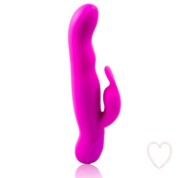 Vibromasseur rabbit Pretty Love Hale, avec son embout courbé et son bras pour le clitoris