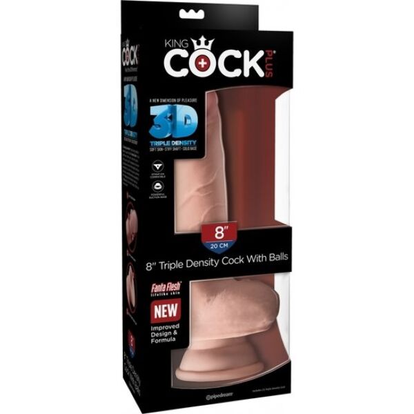 Gode réaliste King Cock Plus Triple Density de Pipedream, avec ventouse à la base
