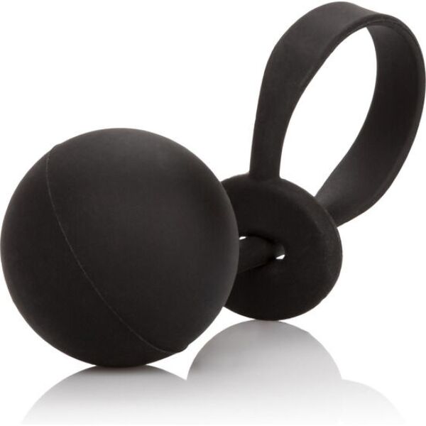 CalExotics Weighted Lasso Ring noir, avec anneau en lasso et boule lestée attachée