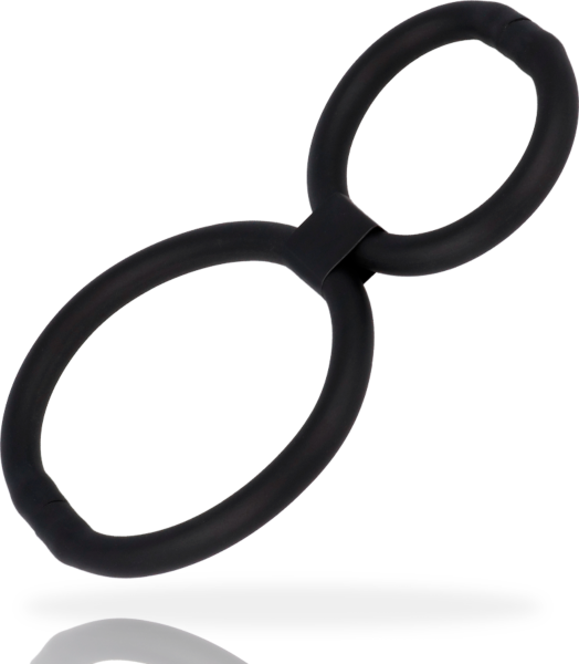 Anneau pénien double Addicted Toys, avec un anneau pour le pénis et un autre pour les testicules