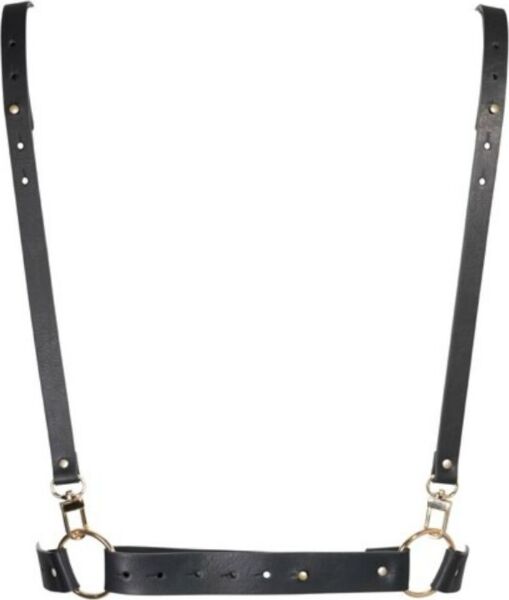 Harnais corps Maze X Harness de Bijoux Indiscrets en noir, avec la bande de poitrine et les bretelles croisées en X