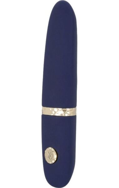 Mini-vibromasseur CalExotics Chíc Daisy de couleur bleue, avec sa pointe fine