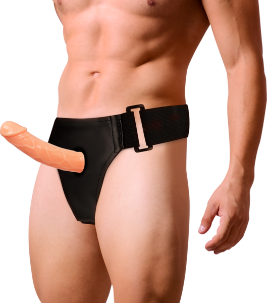 Gode ceinture creux Harness Attraction Blake pour homme, avec pénis réaliste de couleur naturelle et sangles