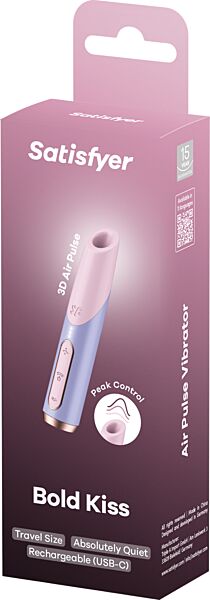 Stimulateur clitoridien Satisfyer Bold Kiss Wave rose et violet