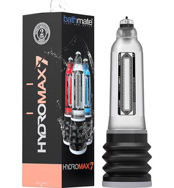 Pompe à pénis Bathmate Hydromax 7, avec son cylindre et son soufflet