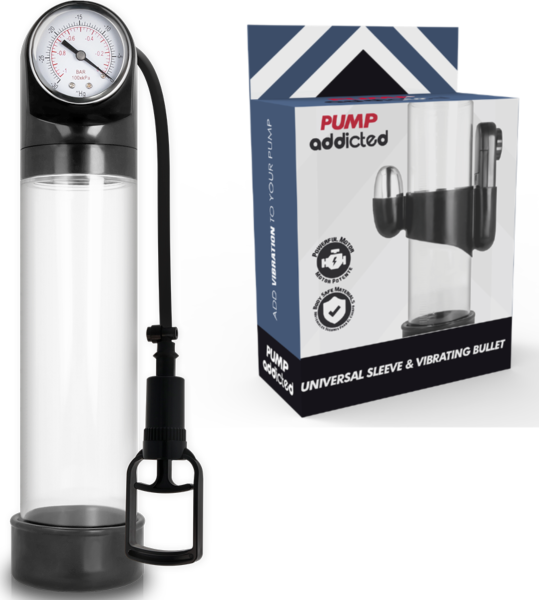 Pompe à pénis Pump Addicted RX9 avec vibromasseur et manomètre