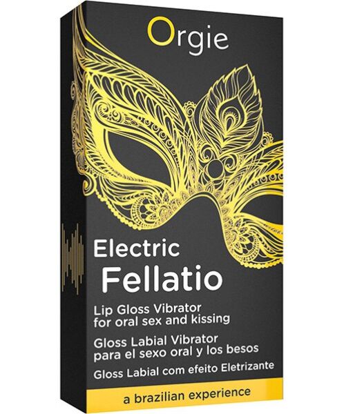 Brillant à lèvres Orgie Sexy Vibe Electric Fellatio dans son flacon roll-on en verre de 10 ml