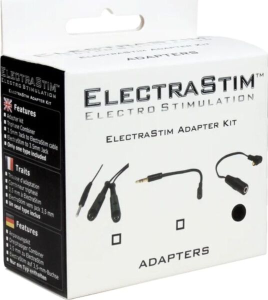 Câble combinateur ElectraStim Triphase Combiner avec sa connexion noire et ses deux connexions rouges