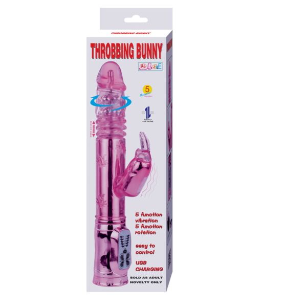 Vibromasseur rabbit Baile Throbbing Bunny avec son embout rotatif et le bras du lapin