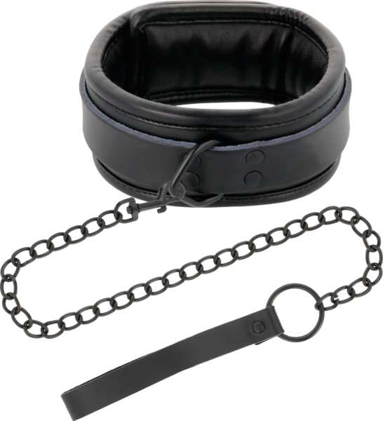 Collier de posture Darkness Black Necklace with Chain, noir, avec sa laisse chaîne