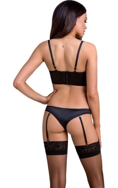 Ensemble de lingerie Casmir Lara L/XL en noir, avec soutien-gorge et culotte