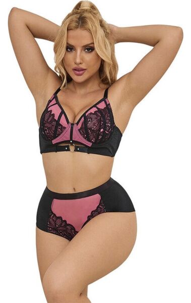 Ensemble de lingerie en dentelle et tulle avec soutien-gorge push-up Subblime