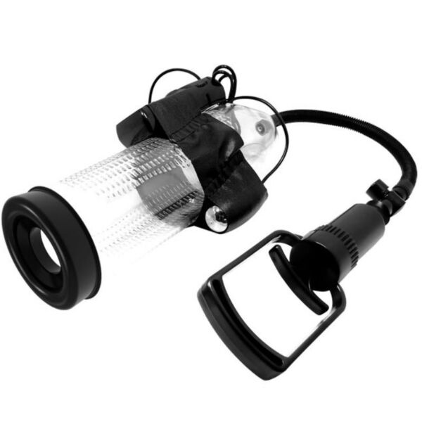 Pompe à pénis Pretty Love BM-010066BPL avec son tube transparent et sa poignée à gâchette
