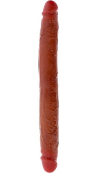 Gode double en silicone ToyJoy Get Real Skin avec prépuce mobile