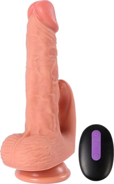 Vibromasseur réaliste SHEQU Hayden 16 cm avec stimulateur clitoridien