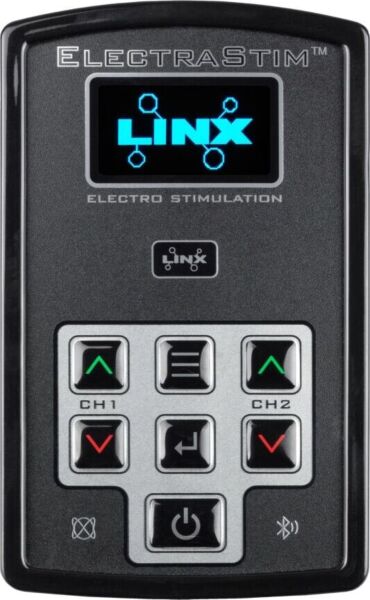 Électrostimulateur ElectraStim Linx EM220 avec son écran OLED et ses boutons