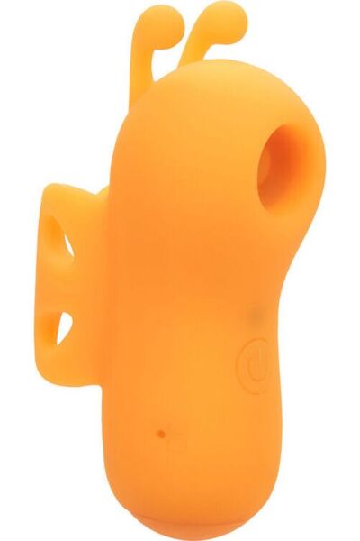 Vibromasseur de doigt CalExotics Neon Vibes The Buzzing Vibe orange, courbé et muni d’antennes