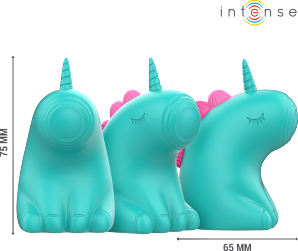 Vibromasseur clitoridien Intense Trixie en forme de licorne, de couleur verte