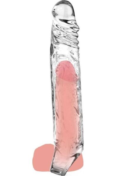 Gaine pénienne Get Real Extension Sleeve XL de ToyJoy, transparente, de 22,5 cm