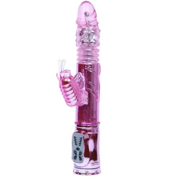 Vibromasseur rabbit Baile Rabbit Throbbing Butterfly, avec sa branche pour le clitoris