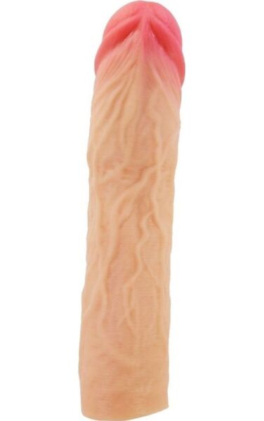 Gaine pénis avec extension Pretty Love BI-026269, avec veines en relief et gland bien marqué