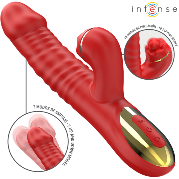 Vibromasseur INTENSE THALIA avec extrémité flexible et stimulateur clitoridien