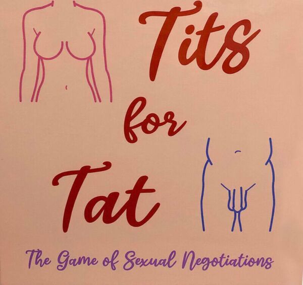 Jeu de société érotique Kheper Games Tits for Tat avec son plateau, ses cartes et ses dés