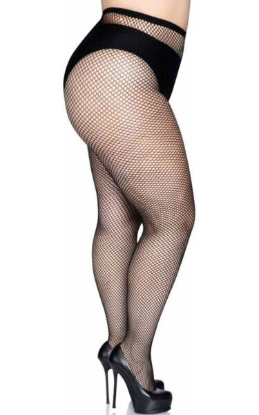 Collants résille Leg Avenue Risa en taille Queen, couleur noire