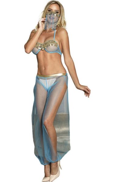Ensemble de lingerie Subblime India Style avec brassière bleue et sequins dorés