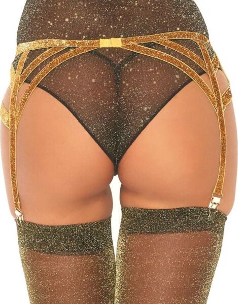 Porte-jarretelles Leg Avenue Maddox Lurex à bandes élastiques brillantes