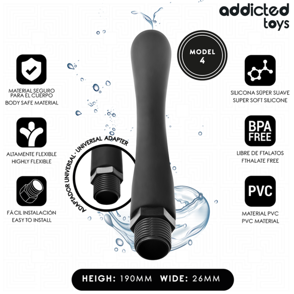 Douche anale Addicted Toys Modèle 4 avec son adaptateur universel