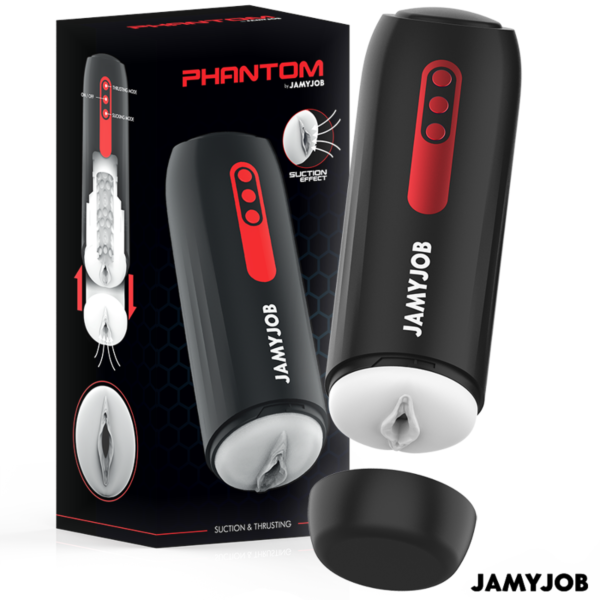 Masturbateur automatique Jamyjob Phantom noir avec détails rouges