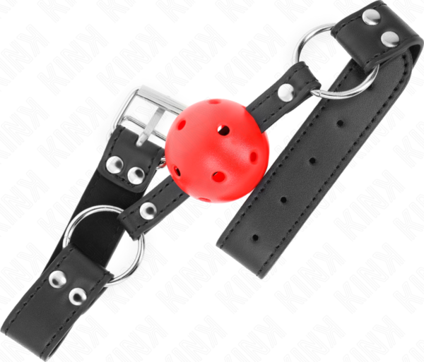 Bâillon à boule Kink Doble Remache, avec cuir