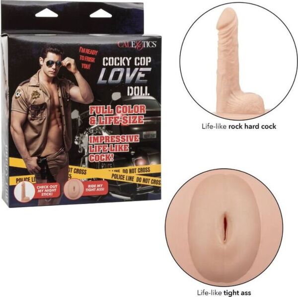 Poupée gonflable CalExotics Cocky Cop Love Doll, à corps entier