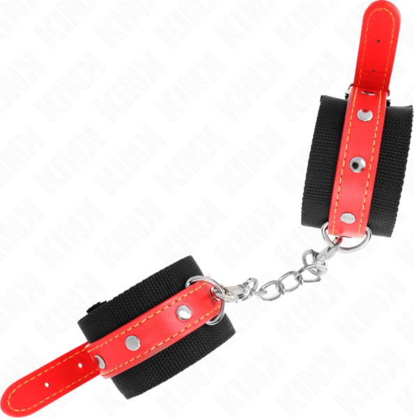 Menottes de poignet Kink Wrist Restraint en nylon à sangle rouge