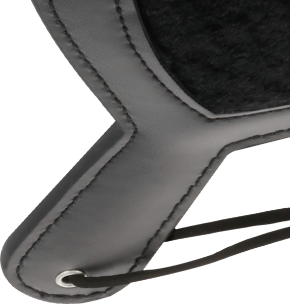 Pagaie BDSM Darkness Black Fetish Love Velor Paddle, noire avec coutures noires et clous