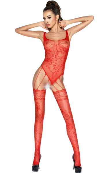 Bodystocking en résille Passion BS034 avec broderies