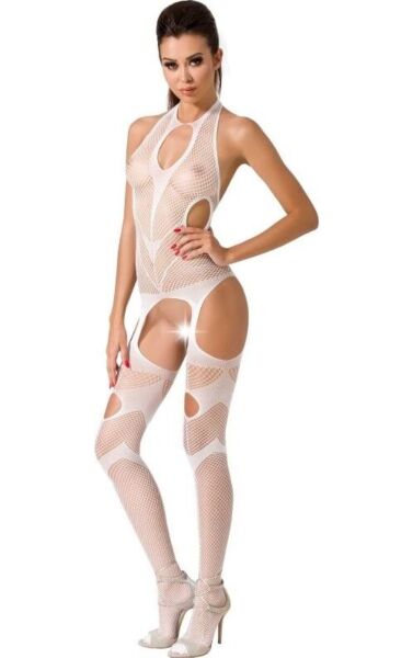 Bodystocking en résille Passion BS053 avec ouverture à l'entrejambe