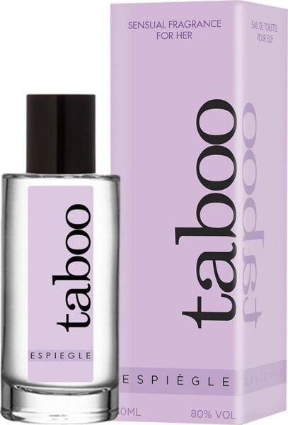 Eau de toilette pour femme RUF Taboo Espiègle de 50 ml, avec son flacon et sa boîte