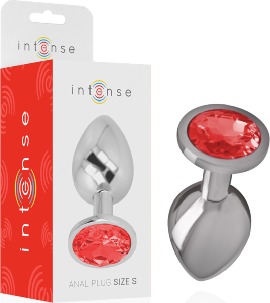 Plug anal Intense avec bijou rond, en métal avec une pierre brillante