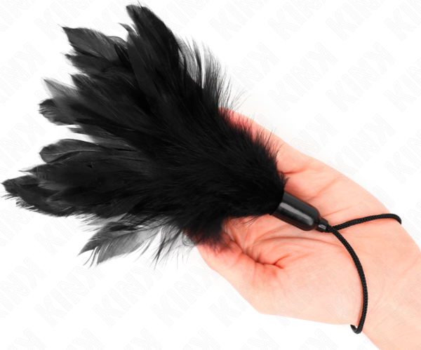 Plume coquine Kink Tickle Feathers de 15 cm, avec manche en corde et base en plastique