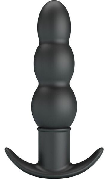 Plug anal vibrant Pretty Love BI-040199 en silicone noire avec poignée de maintien
