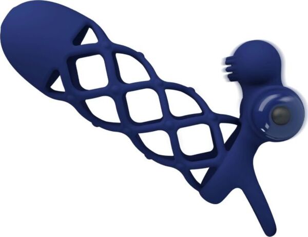 Gaine vibrante pour pénis Pretty Love BI-026236-3, avec anneau testiculaire et stimulateur clitoridien