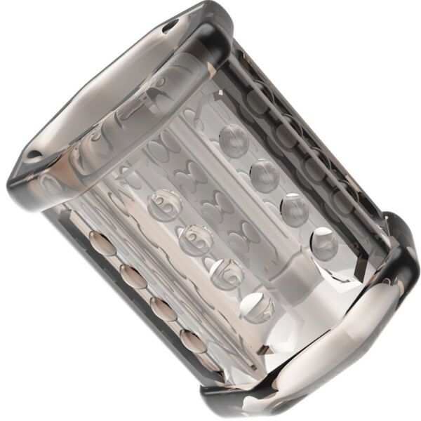Gaine pénis Pretty Love BI-026265 en TPE, avec nodules et stries
